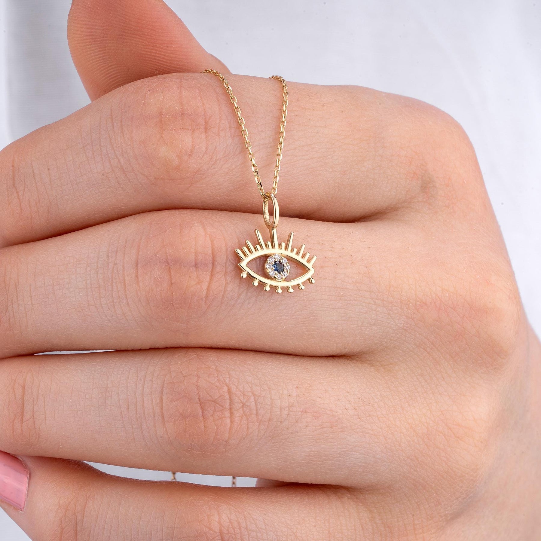 14K Gold Diamond Evil Eye Necklace – Guardian