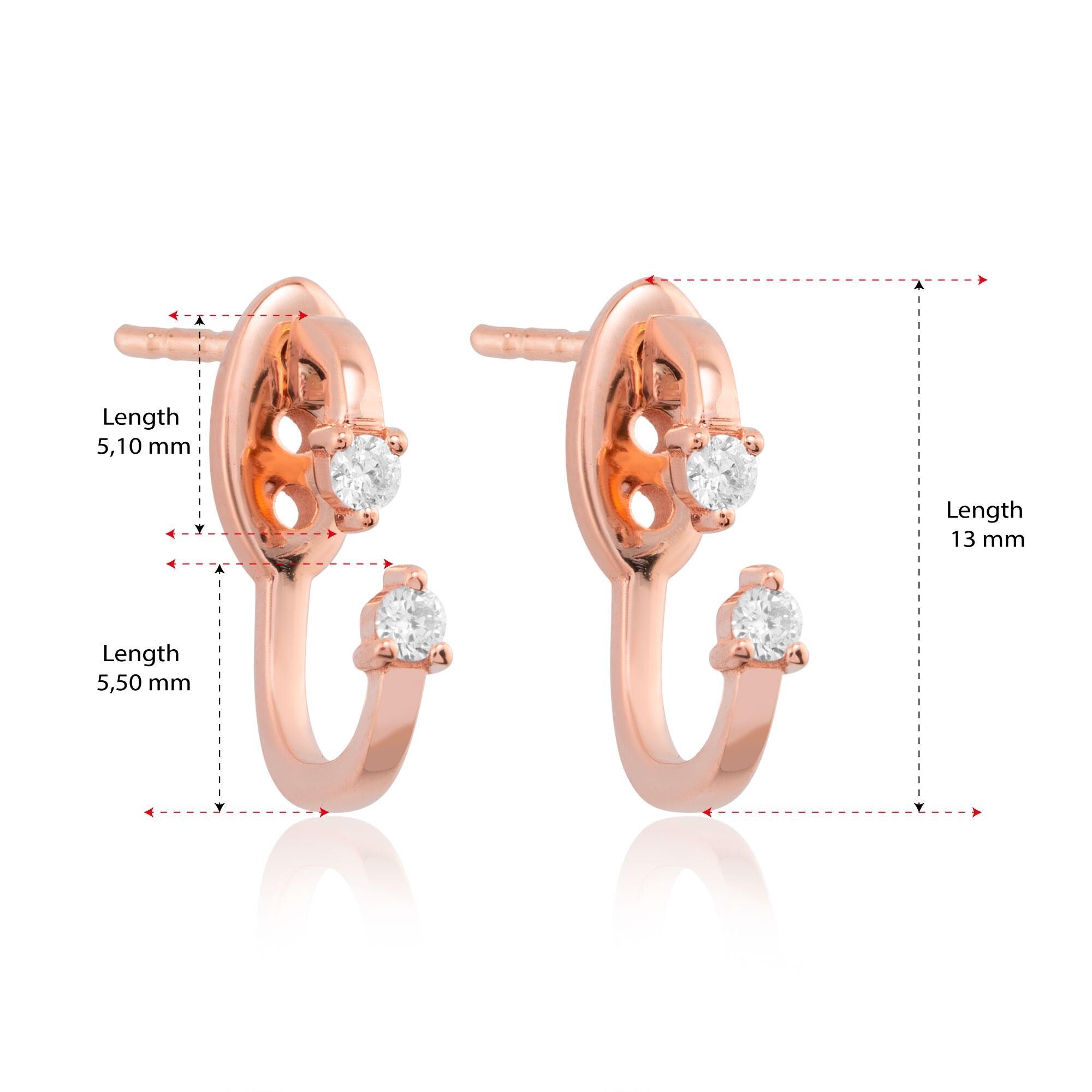 14K Gold Diamond Ear Jacket Earrings – Aerelle