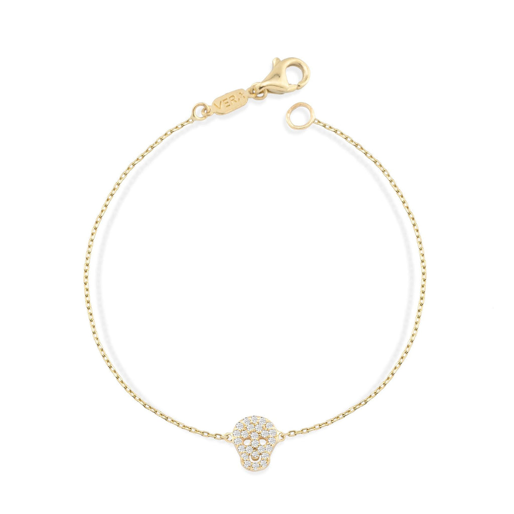 14K Gold Diamond Skull Bracelet – Requiem