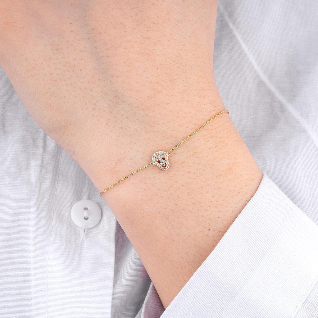 14K Gold Diamond Skull Bracelet – Requiem
