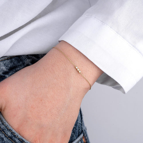 14K Gold Diamond Bezel Bracelet – Maevoli