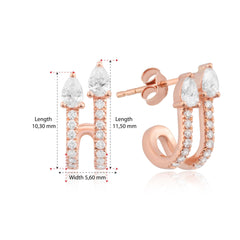 14K Gold Diamond Double Huggie Earrings – Seren