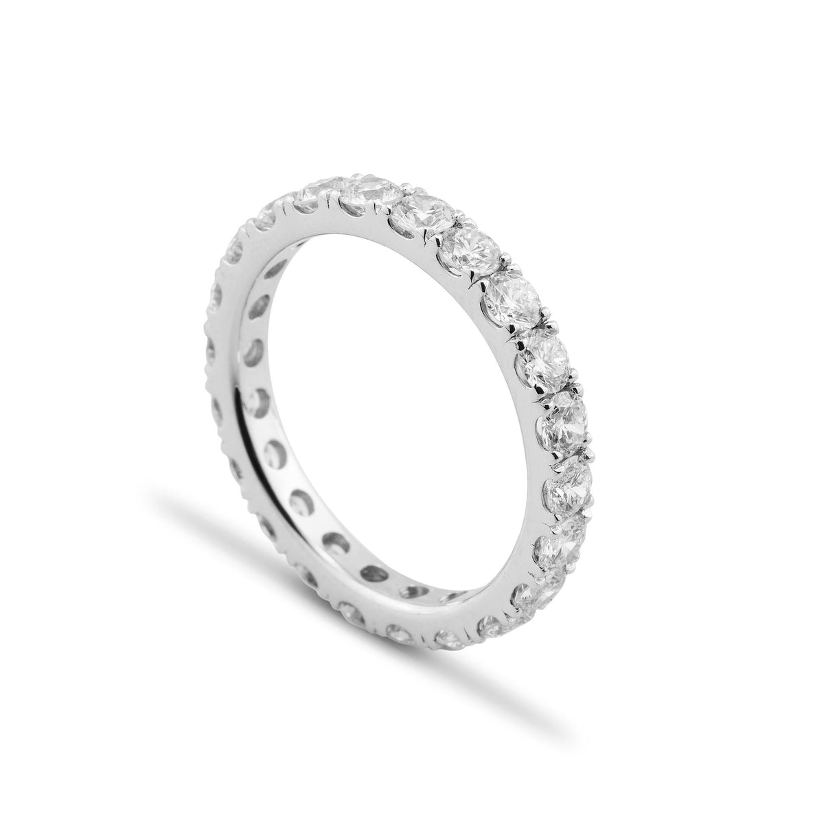 14K Gold Diamond Eternity Band/ Thin Gold Diamond Wedding Ring/ Stackable Dainty Gold Band/ Diamond Anniversary Ring/ Gift for Her/ The Mom