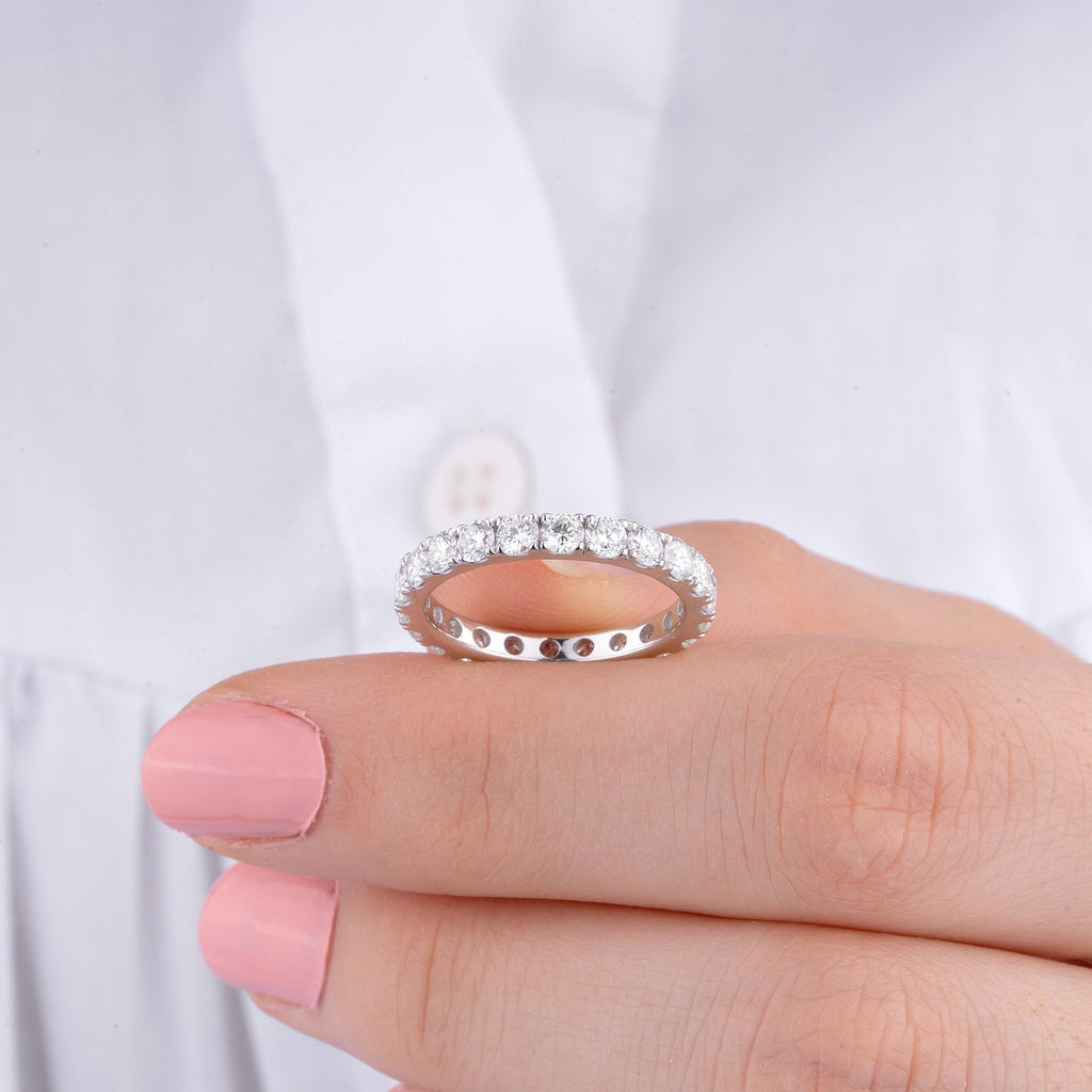 14K Gold Diamond Thin Eternity Band – Auralis