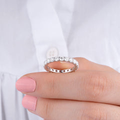 14K Gold Diamond Thin Eternity Band – Auralis