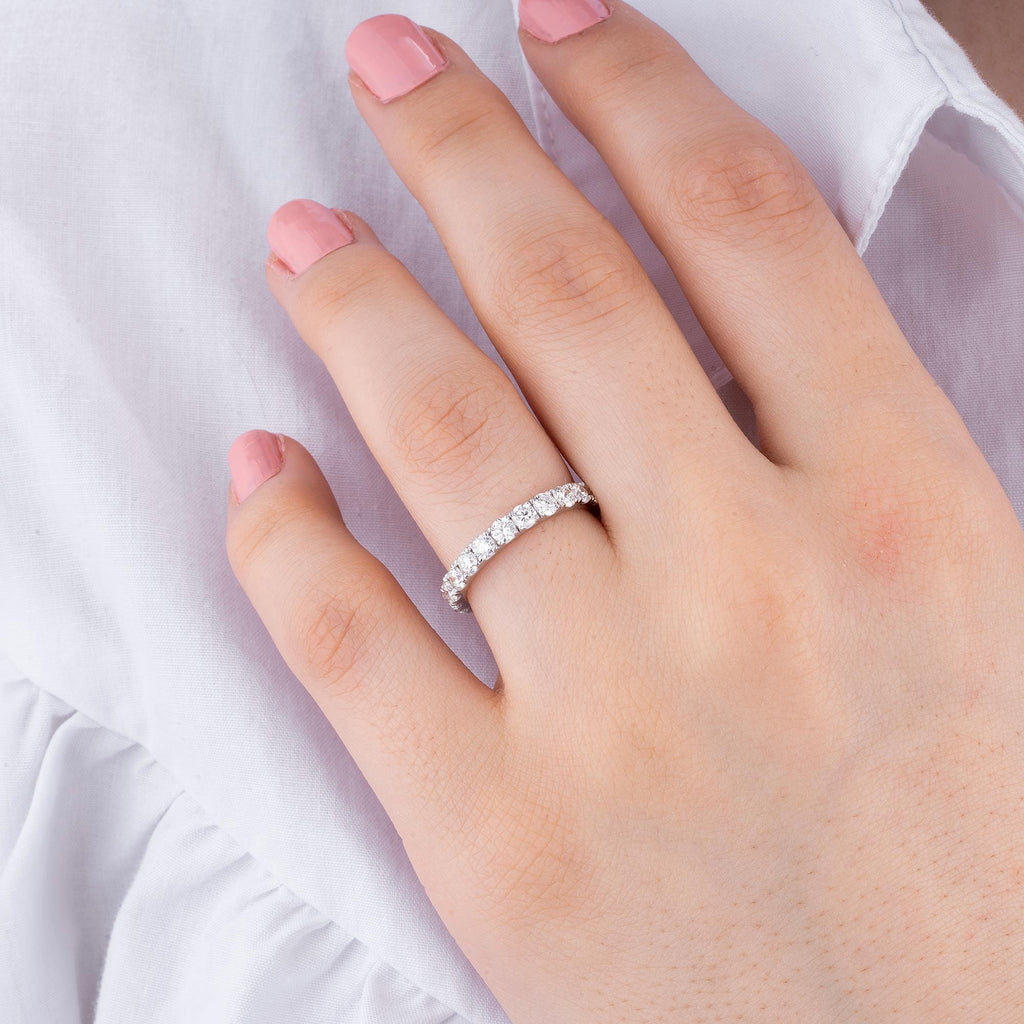 14K Gold Diamond Thin Eternity Band – Auralis