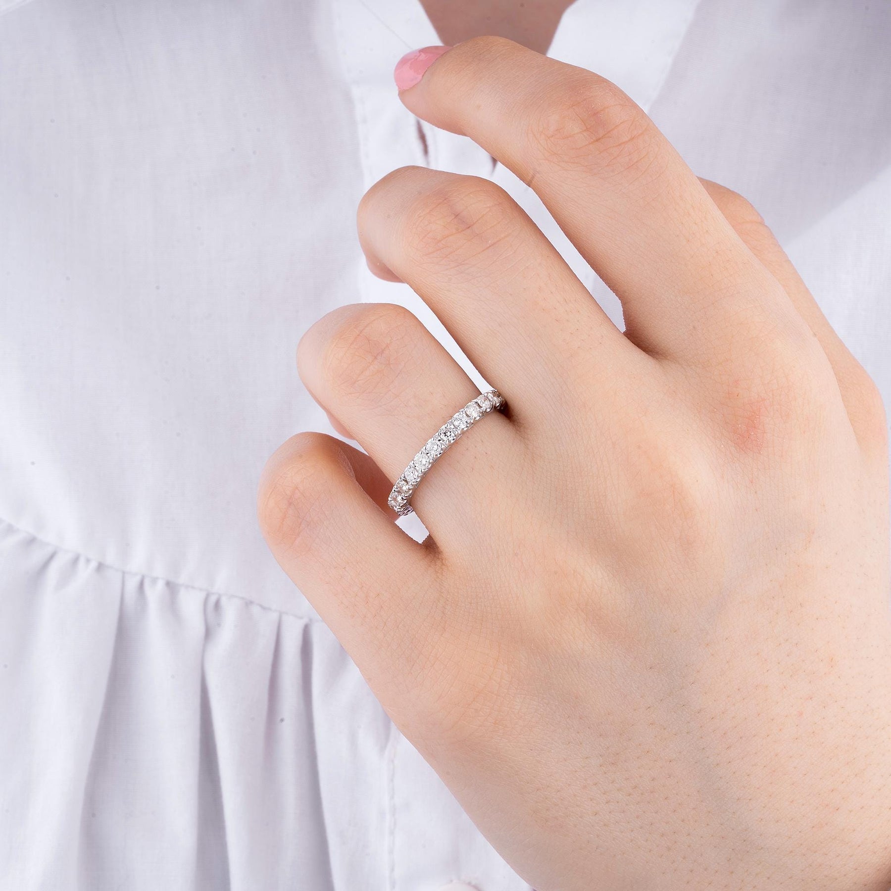 14K Gold Diamond Eternity Band – Vionne