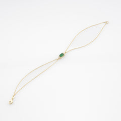 14K Gold Emerald Diamond Bracelet/ Dainty Gold Bracelet for Her/ Emerald Jewelry/ Gift for Her/ May Birthstone Bracelet/ Customized Gift