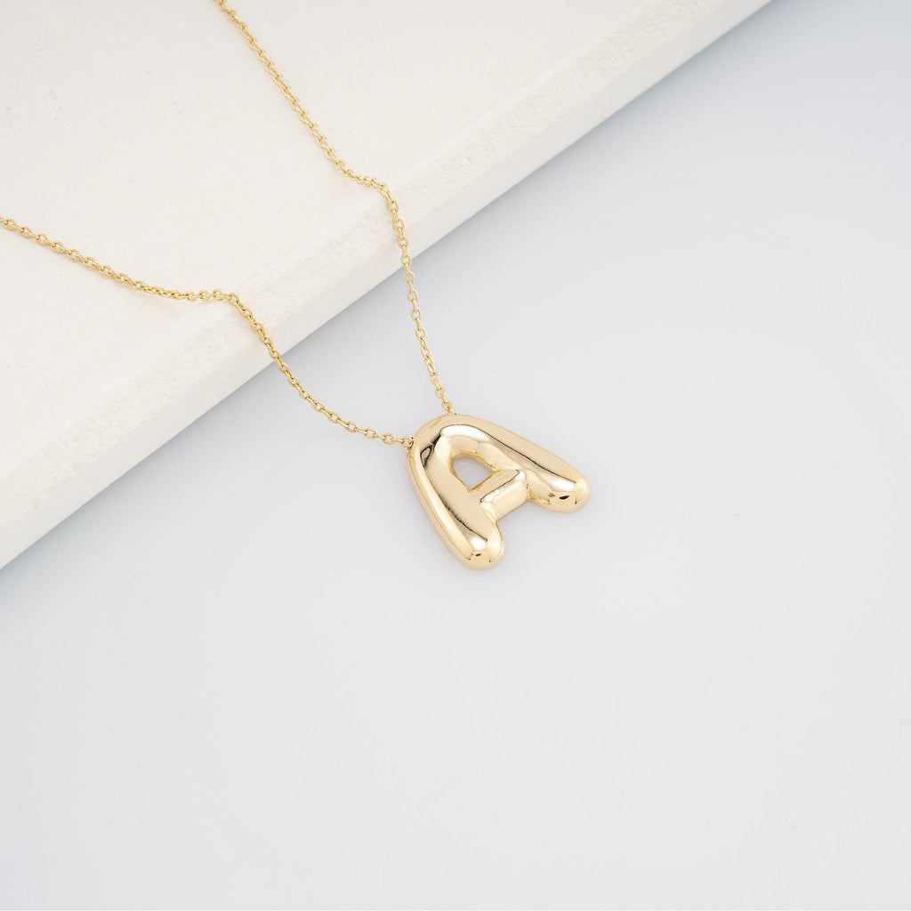 14K Solid Gold Bubble Name Necklace – Bubbly