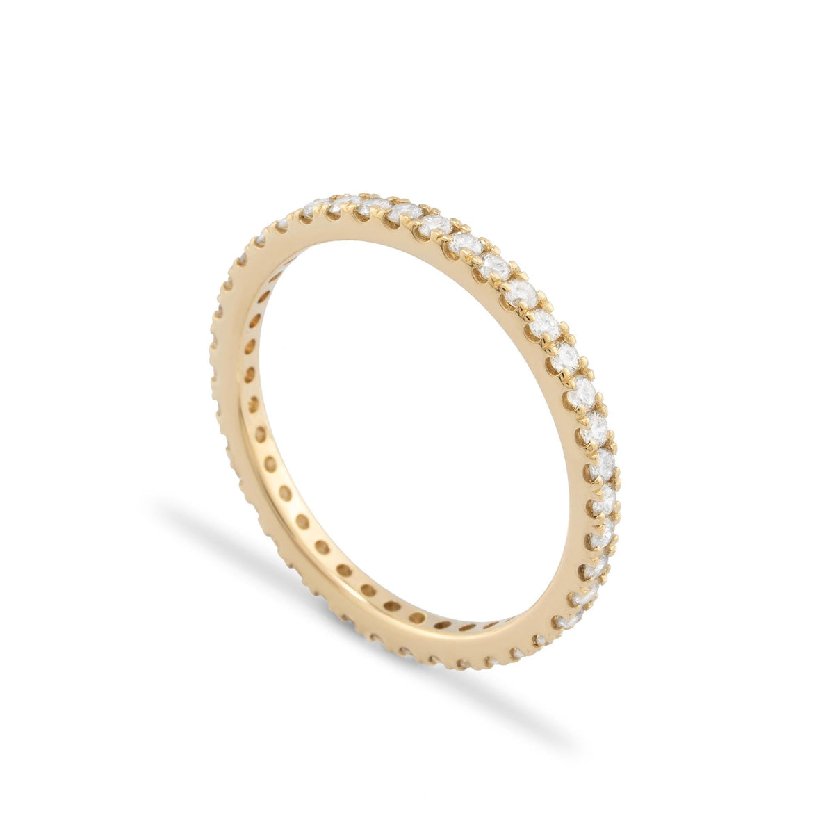 14K Gold Diamond Eternity Ring/ Round Diamond Eternity Band/ Dainty Wedding Ring/ Unique Eternity Band/ Gift for Her/ Engagement Ring