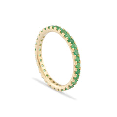 14K Gold Emerald Full Eternity Band – Esmera
