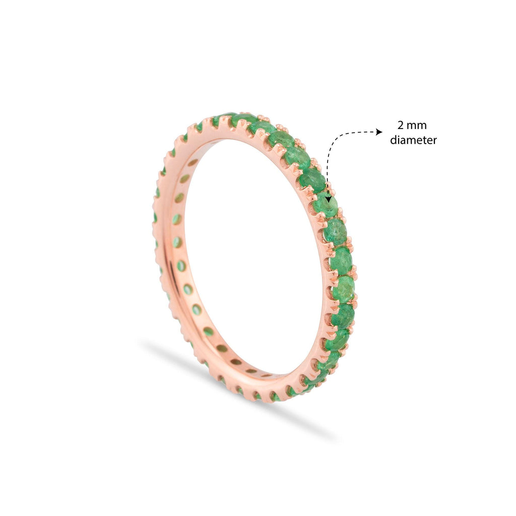 14K Gold Emerald Full Eternity Band – Esmera
