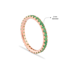 14K Gold Emerald Full Eternity Band – Esmera