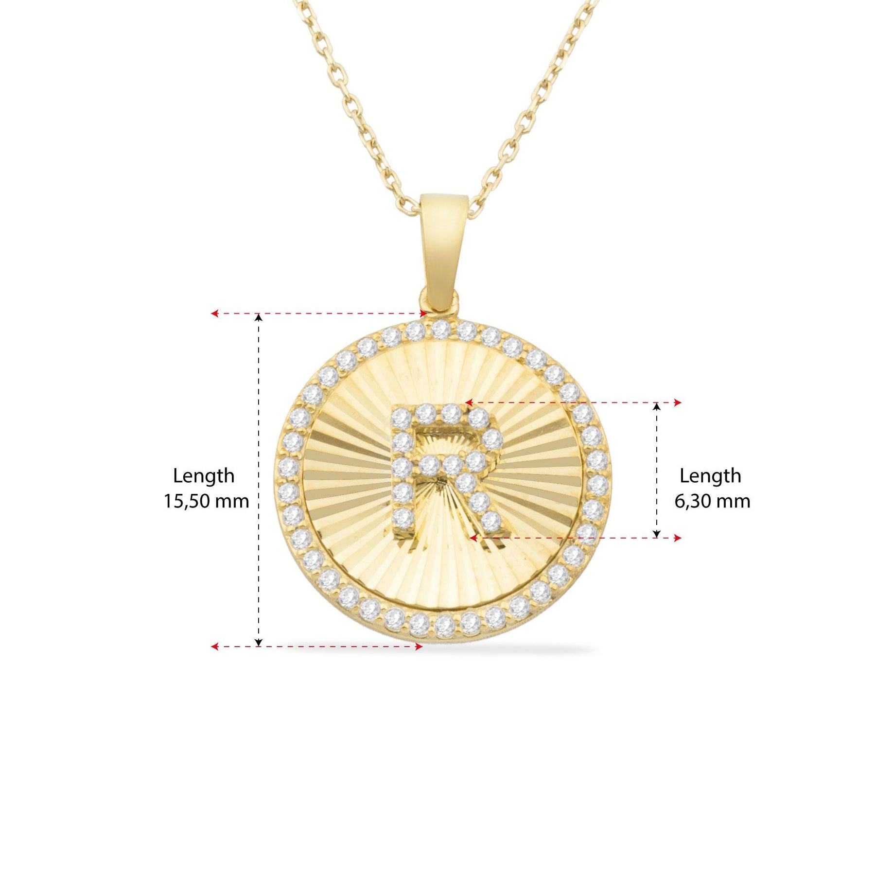 14K Gold Diamond Round Initial Necklace – Signa