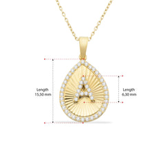 14K Gold Diamond Pear Initial Necklace – Signa