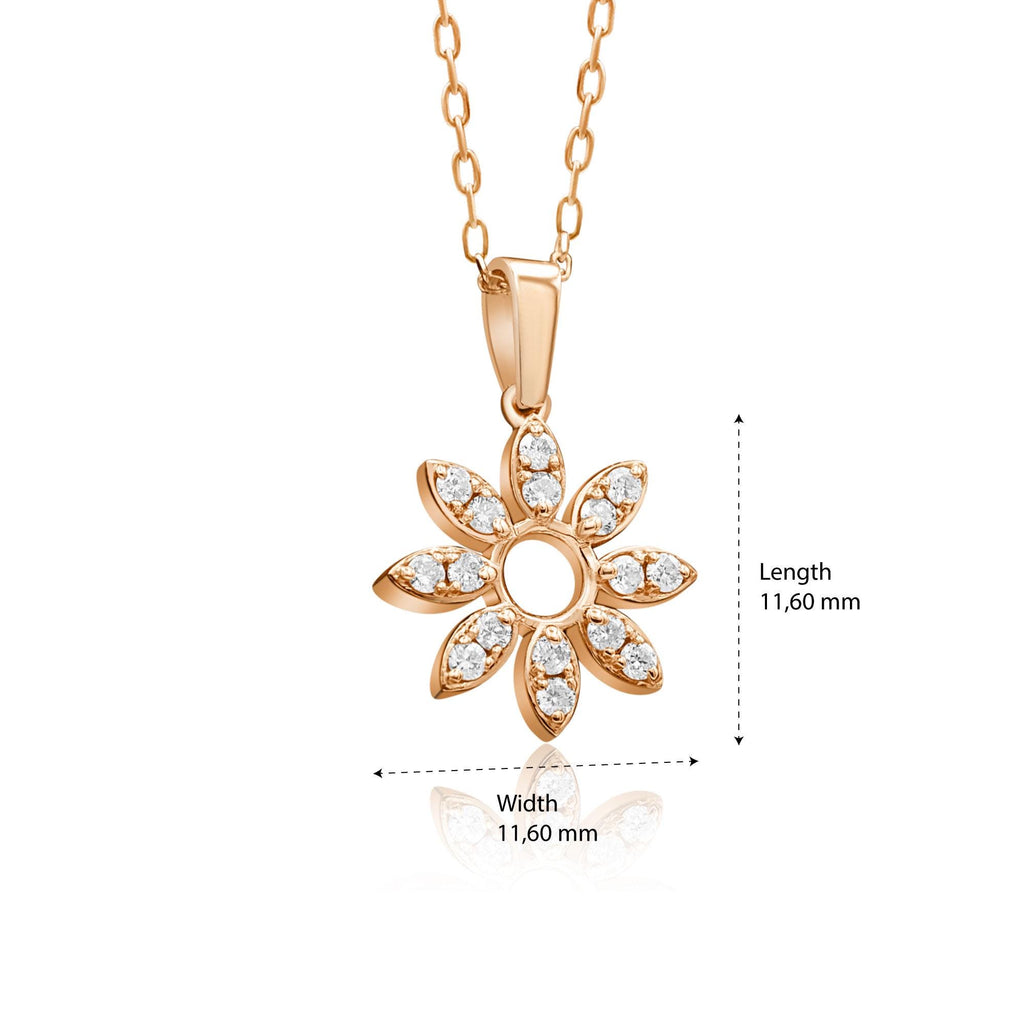 14K Gold Diamond Flower Necklace – Florayne