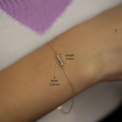 14K Gold Diamond Bracelets/ Dainty Gold Diamond Bar Bracelets/ Gold Pave Diamond Bracelets/ Birthday Gifts for Women/ Best Gifts for Her