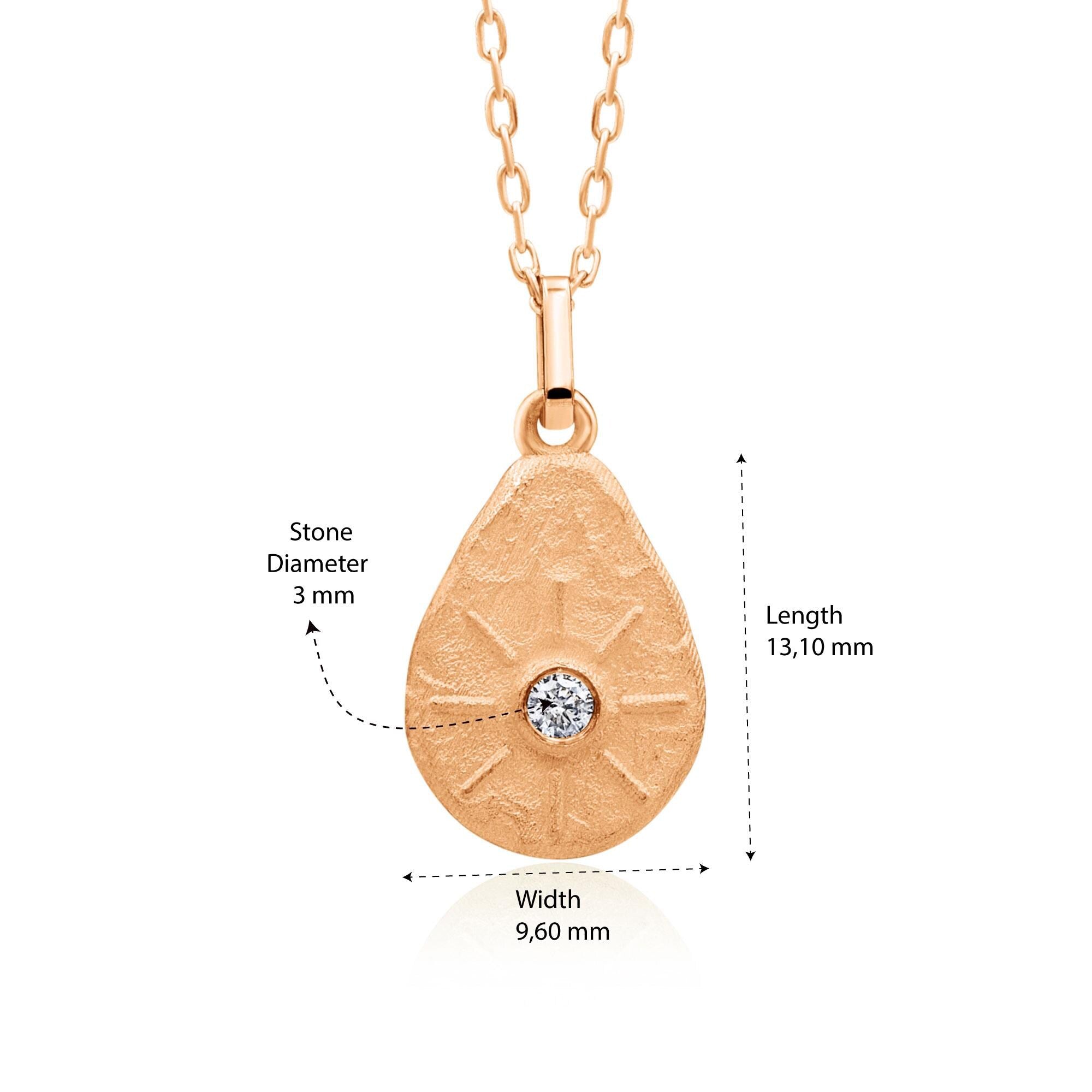 14K Gold Diamond Pear Charm Necklace – Relic