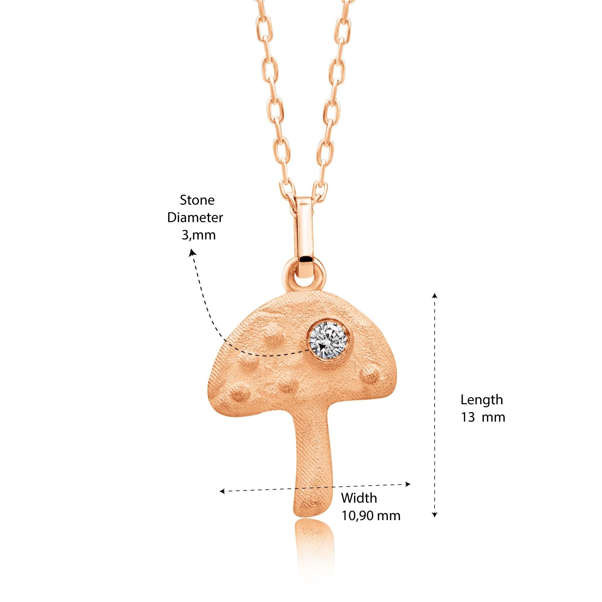 14K Gold Diamond Mushroom Necklace – Relic