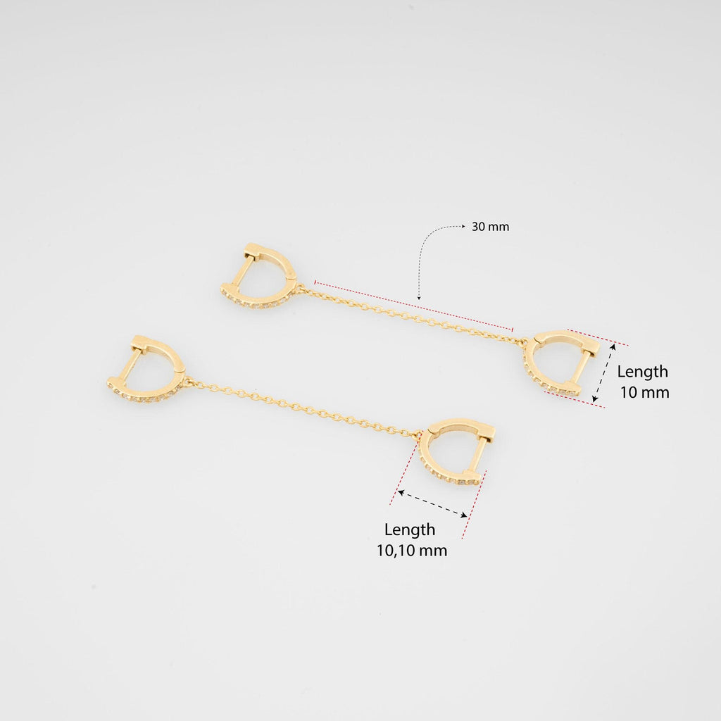 14K Gold Diamond Connected Hoop Earrings – Linkara