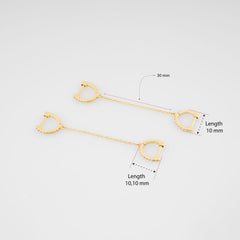 14K Gold Diamond Connected Hoop Earrings – Linkara