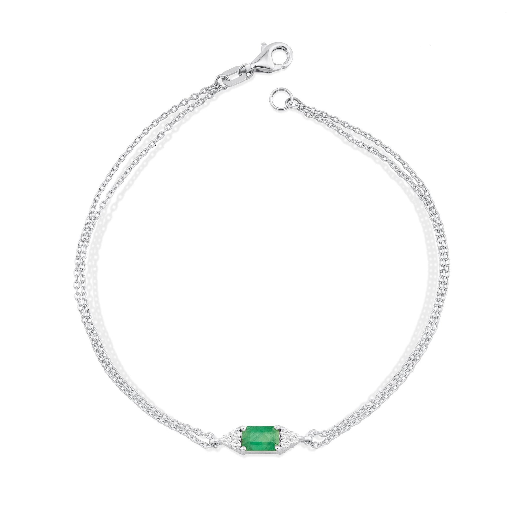 14K Gold Emerald Diamond Bracelet – Emeraude