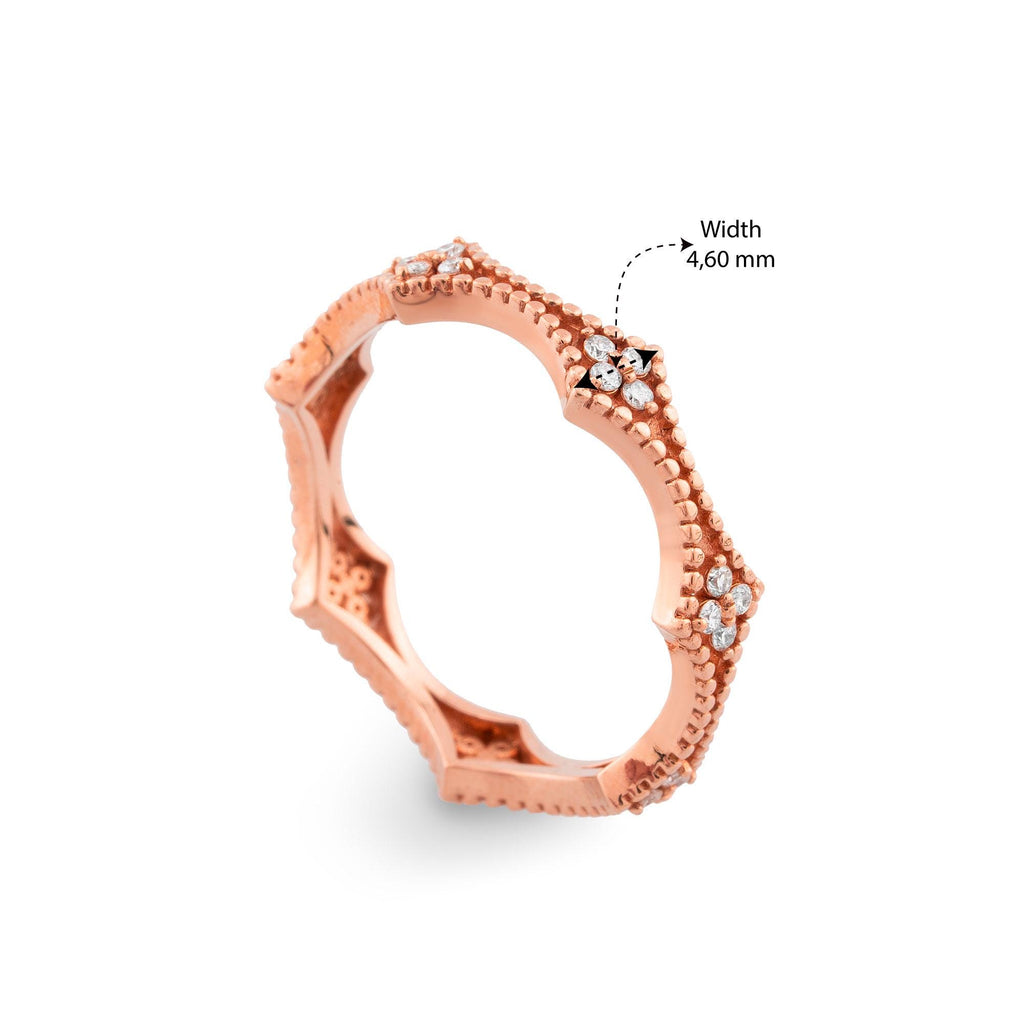 14K Gold Diamond Flower Ring — Marencia