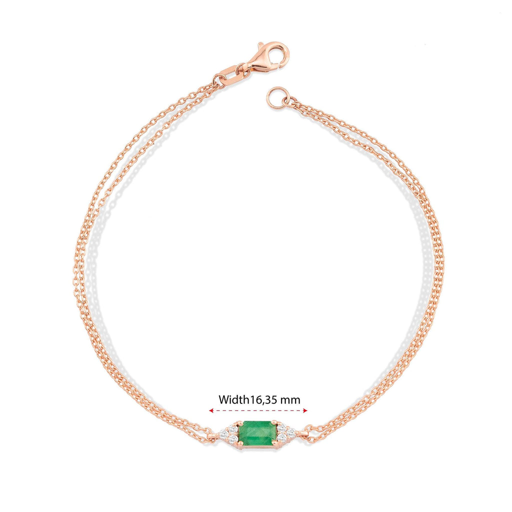 14K Gold Emerald Diamond Bracelet – Emeraude