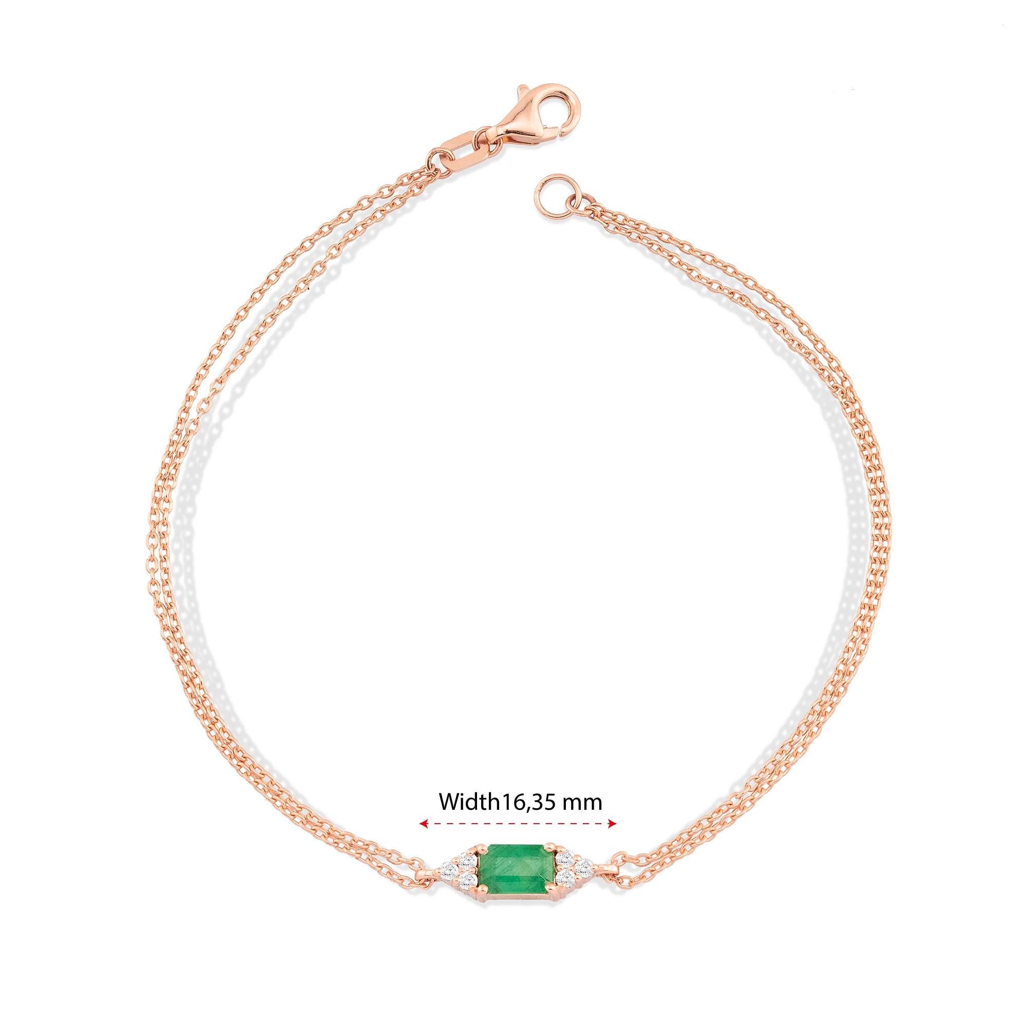 14K Gold Emerald Diamond Bracelet – Emeraude