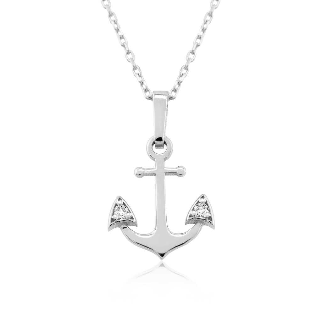 14K Gold Diamond Anchor Necklace – Haven