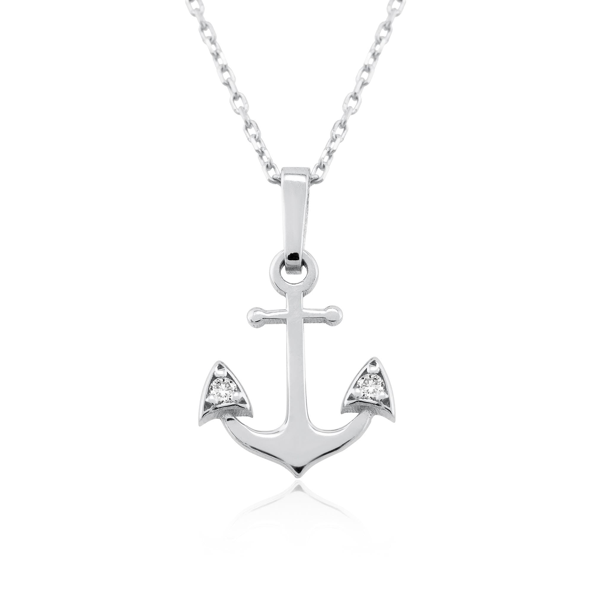 14K Gold Diamond Anchor Necklace – Haven