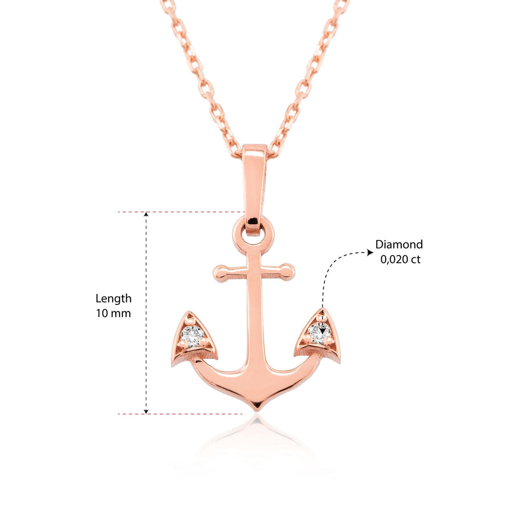 14K Gold Diamond Anchor Necklace – Haven