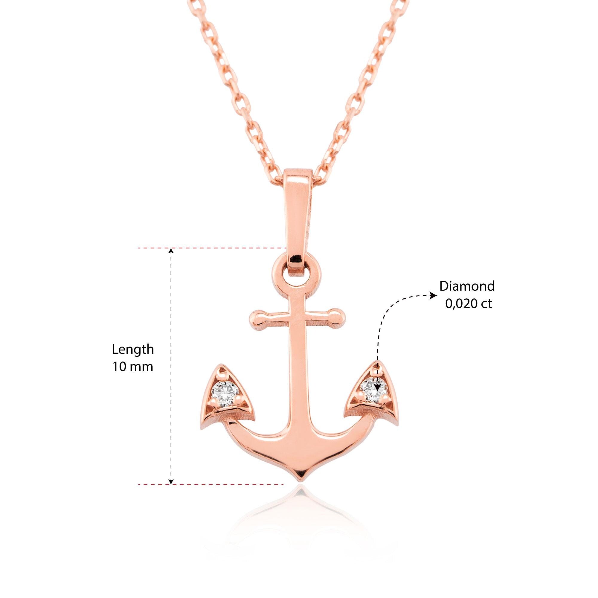 14K Gold Diamond Anchor Necklace – Haven