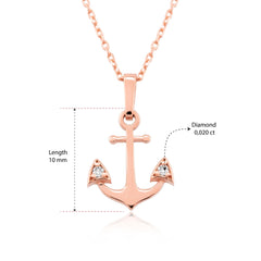14K Gold Diamond Anchor Necklace – Haven