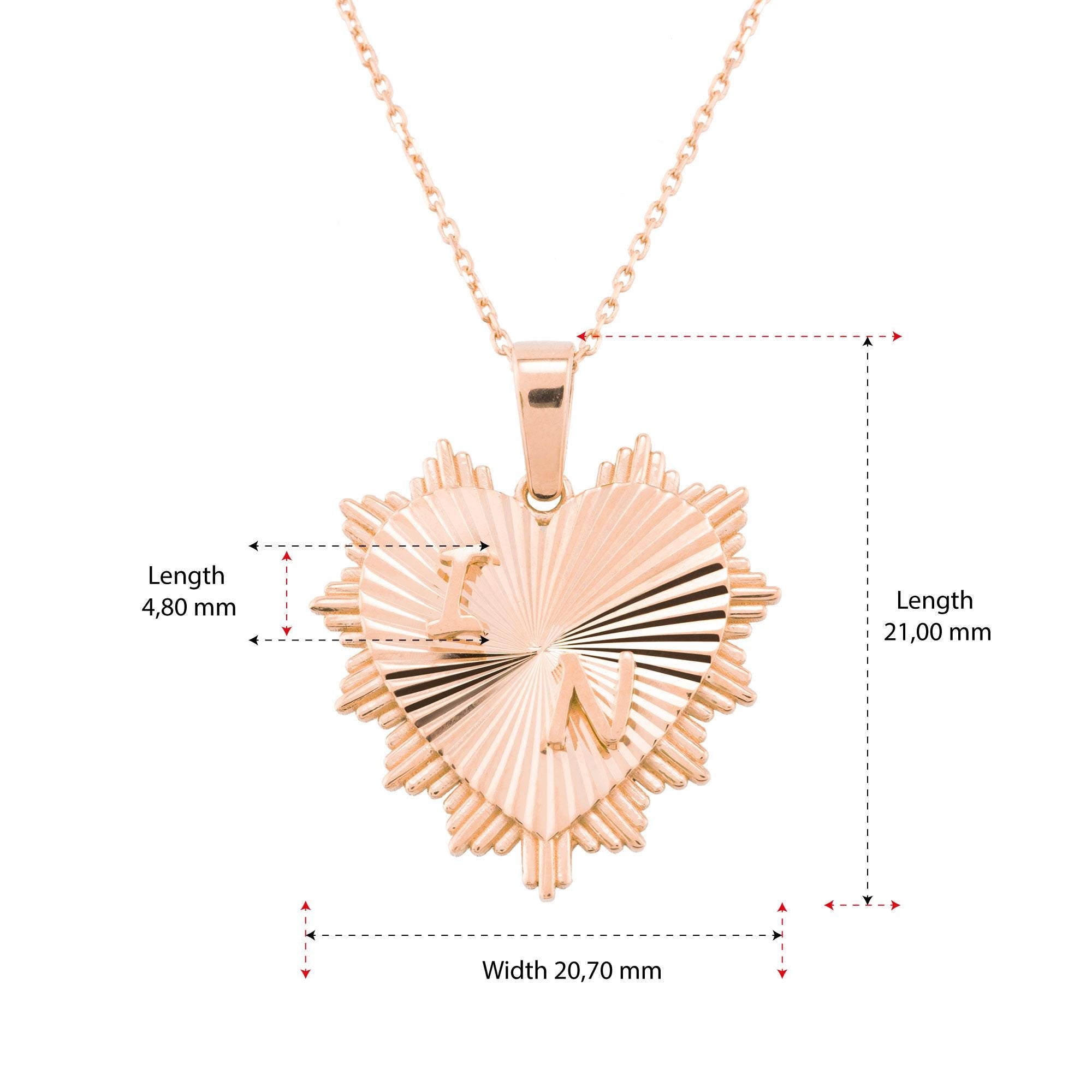 14K Gold Fluted Heart Initial Necklace – Serenade