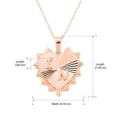 14 Ayar Altın Yivli Kalp Baş Harfli Kolye – Serenade