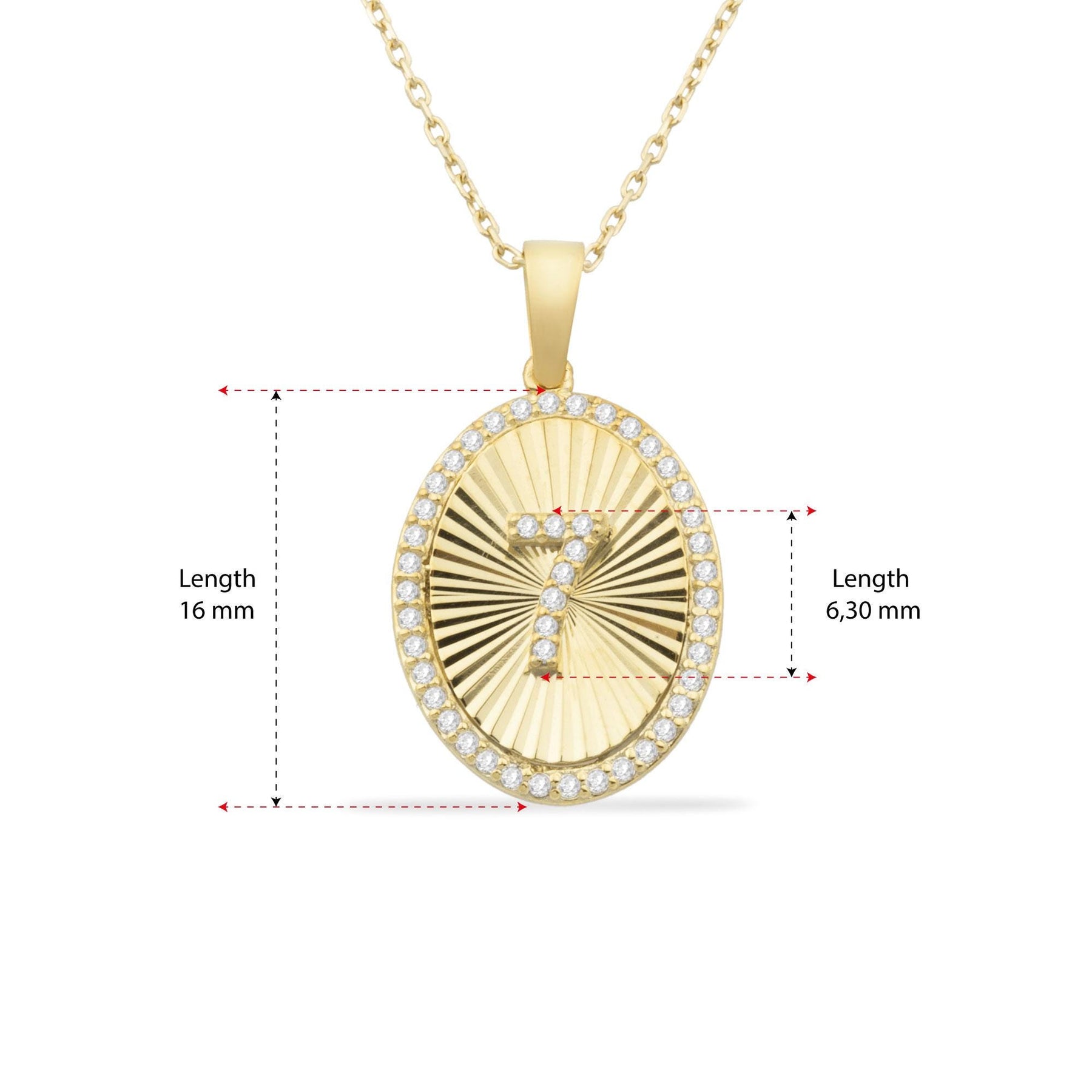 14K Gold Diamond Oval Initial Necklace – Signa