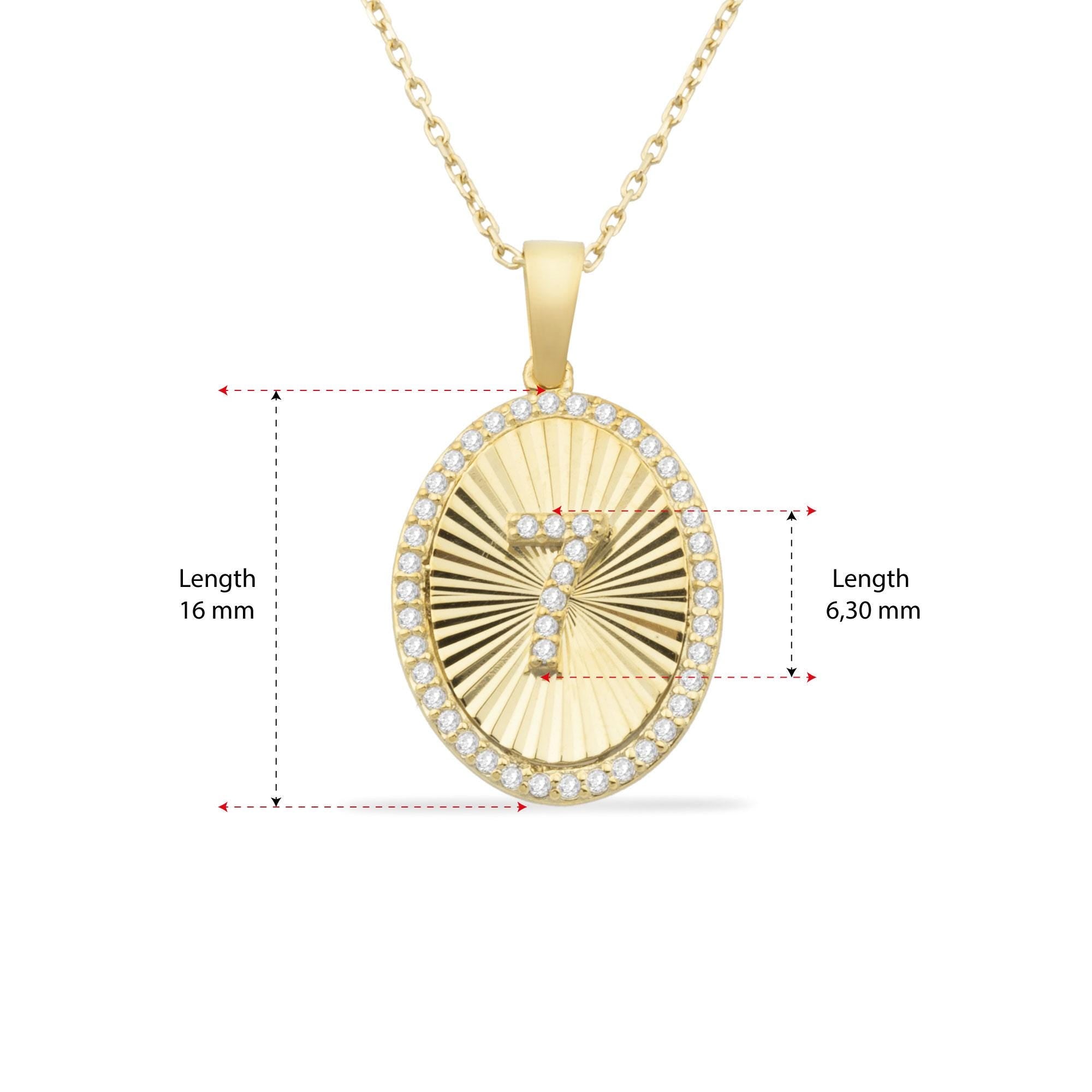 14K Gold Diamond Oval Initial Necklace – Signa