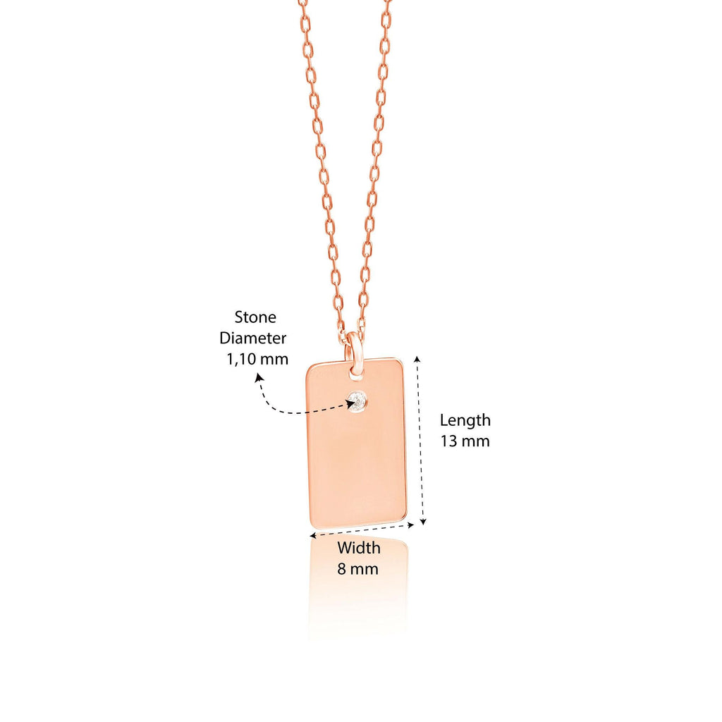 14K Gold Diamond Rectangle Initial Necklace – Emblem