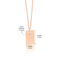 14K Gold Diamond Rectangle Initial Necklace – Emblem