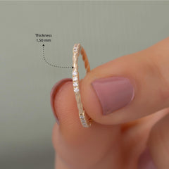 14K Gold Twisted Diamond Stacking Ring — Twyra