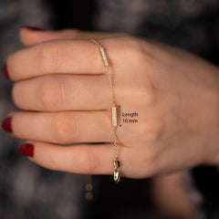 14K Gold Diamond Bar Bracelets for Woman/ Gold Diamond Bar Bracelet Gifts for Her/ 14K Gold Woman Bracelet/ The Mom/ Mothers Day Gift