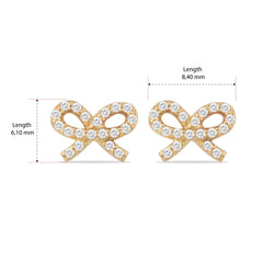 14K Gold Diamond Bow Stud Earrings – Luvienne