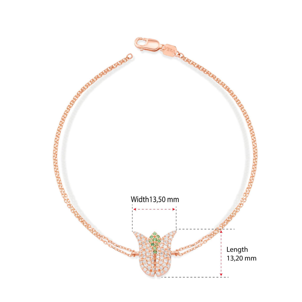 14K Gold Diamond Tulip Bracelet – Arvena