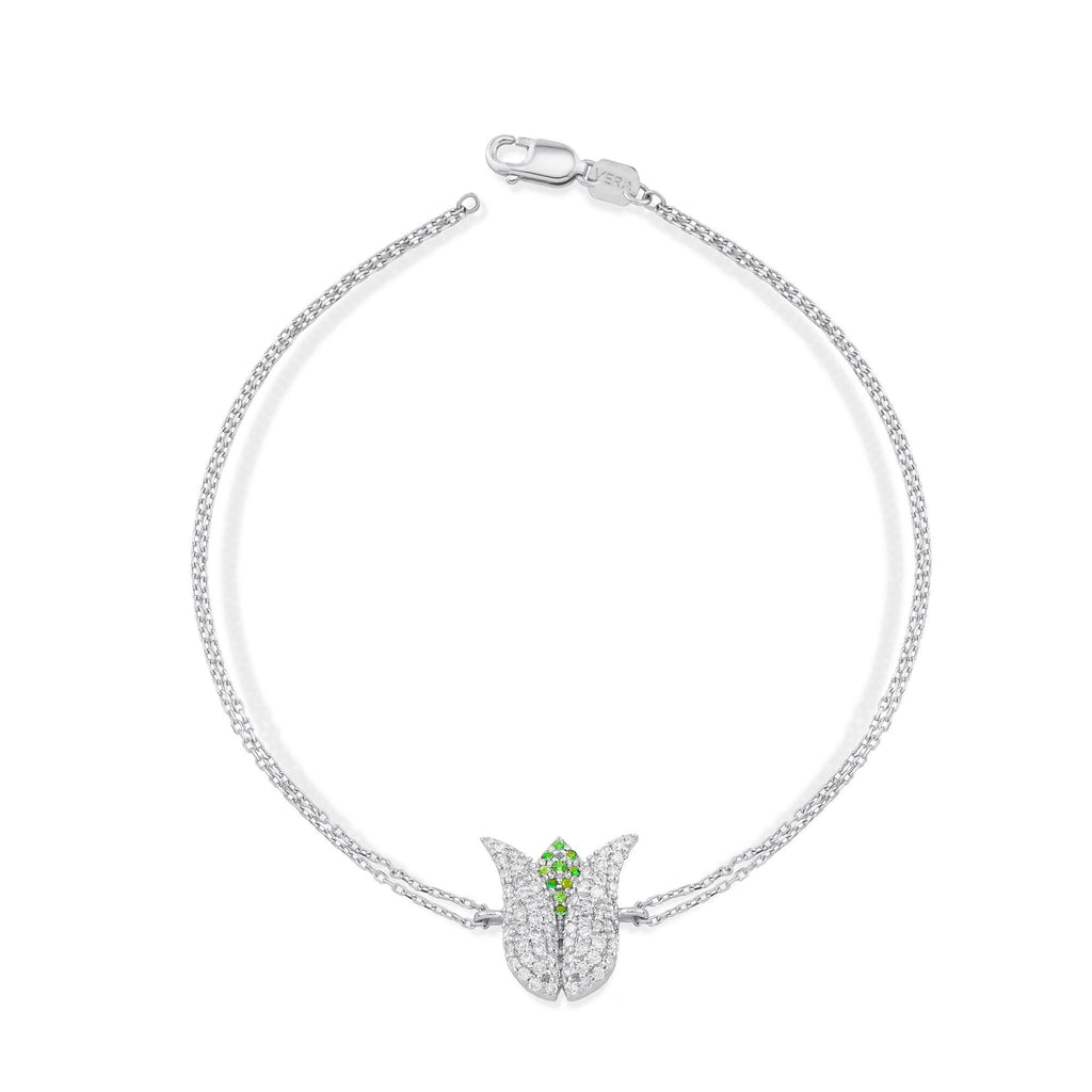 14K Gold Diamond Tulip Bracelet – Arvena