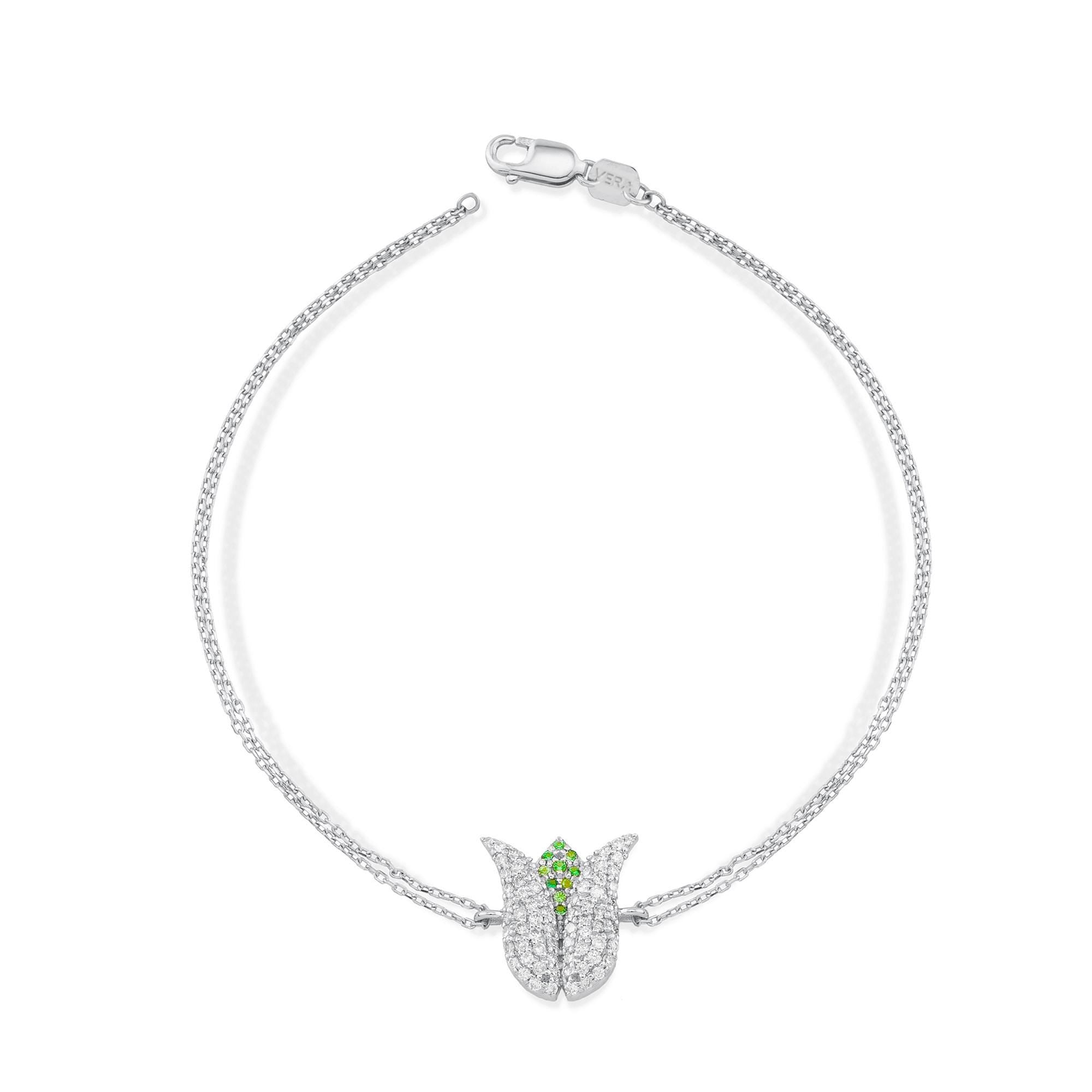 14K Gold Diamond Tulip Bracelet – Arvena