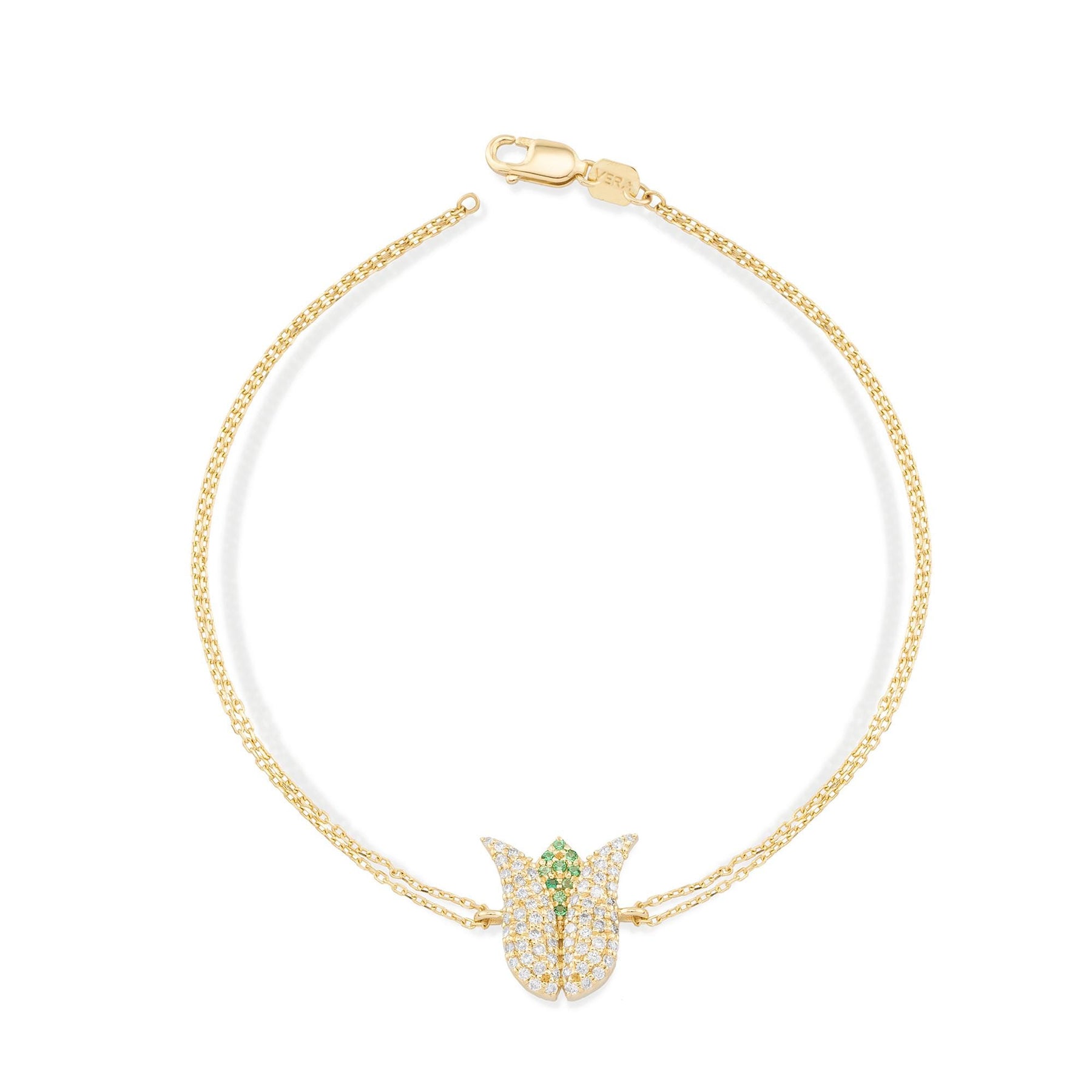 14K Gold Diamond Tulip Bracelet – Arvena