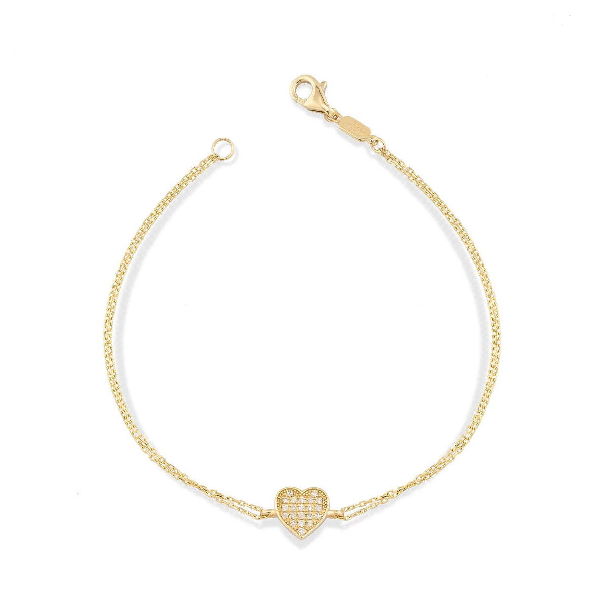 14K Gold Diamond Heart Bracelet/ Dainty Gold Diamond Heart Bracelets Gifts for Her/ Gold Heart Bracelet Birthday Gifts for Her/ Gift for Her