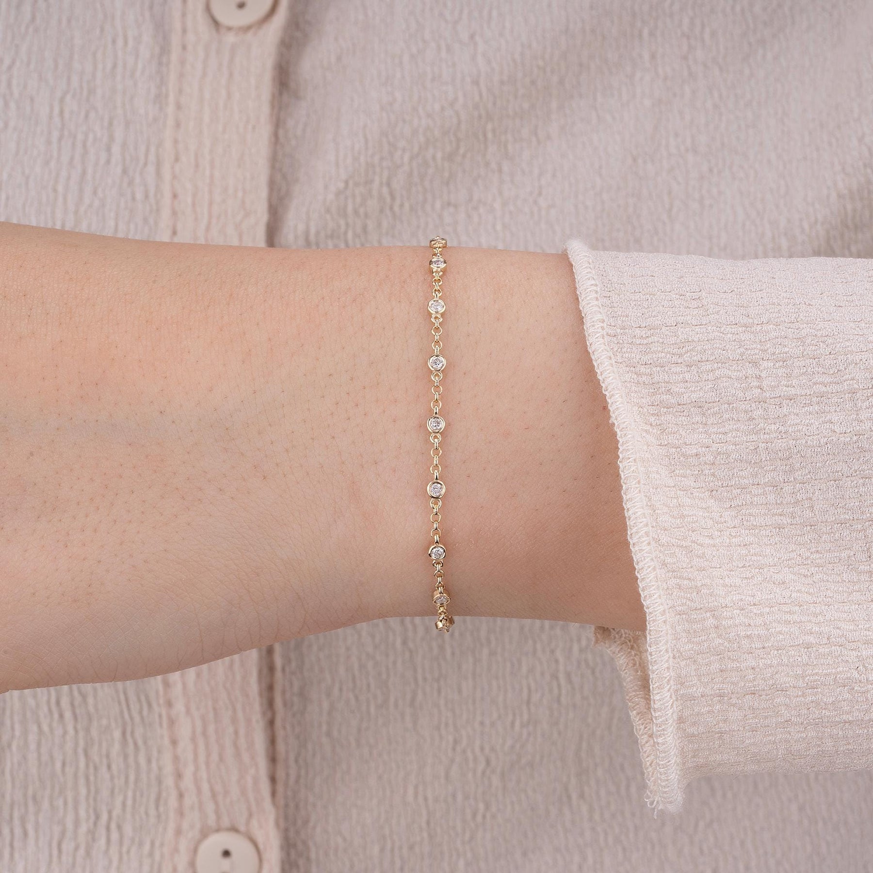 14K Gold Diamond Station Bracelet – Sidereal