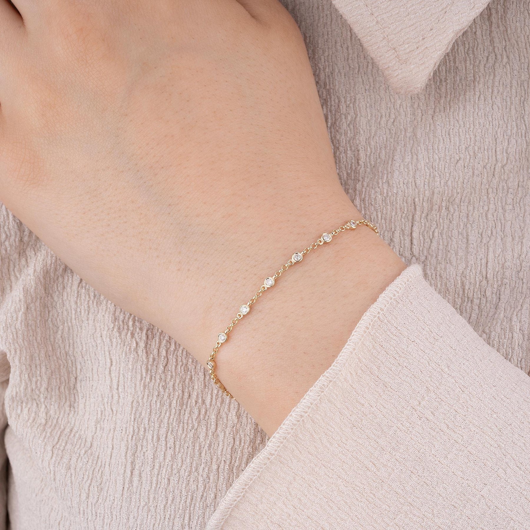 14K Gold Diamond Station Bracelet – Sidereal